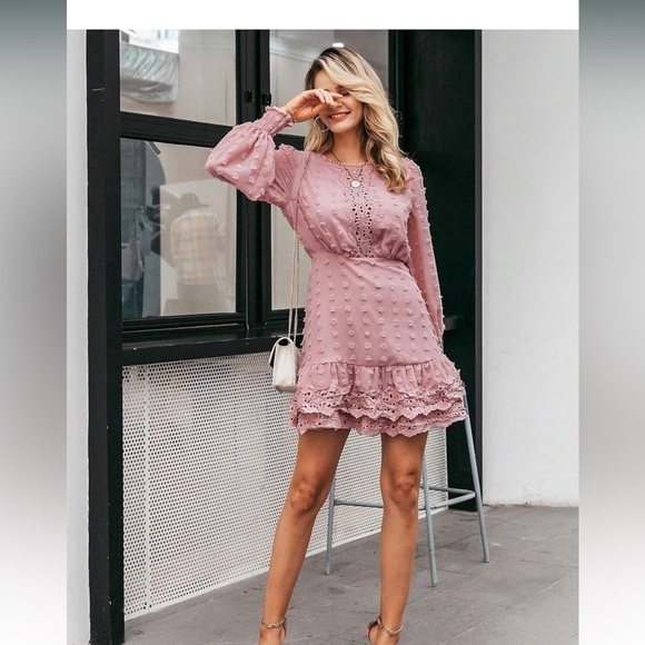 Simplee Dusty Pink Dress Size Large - Picture 5 of 7